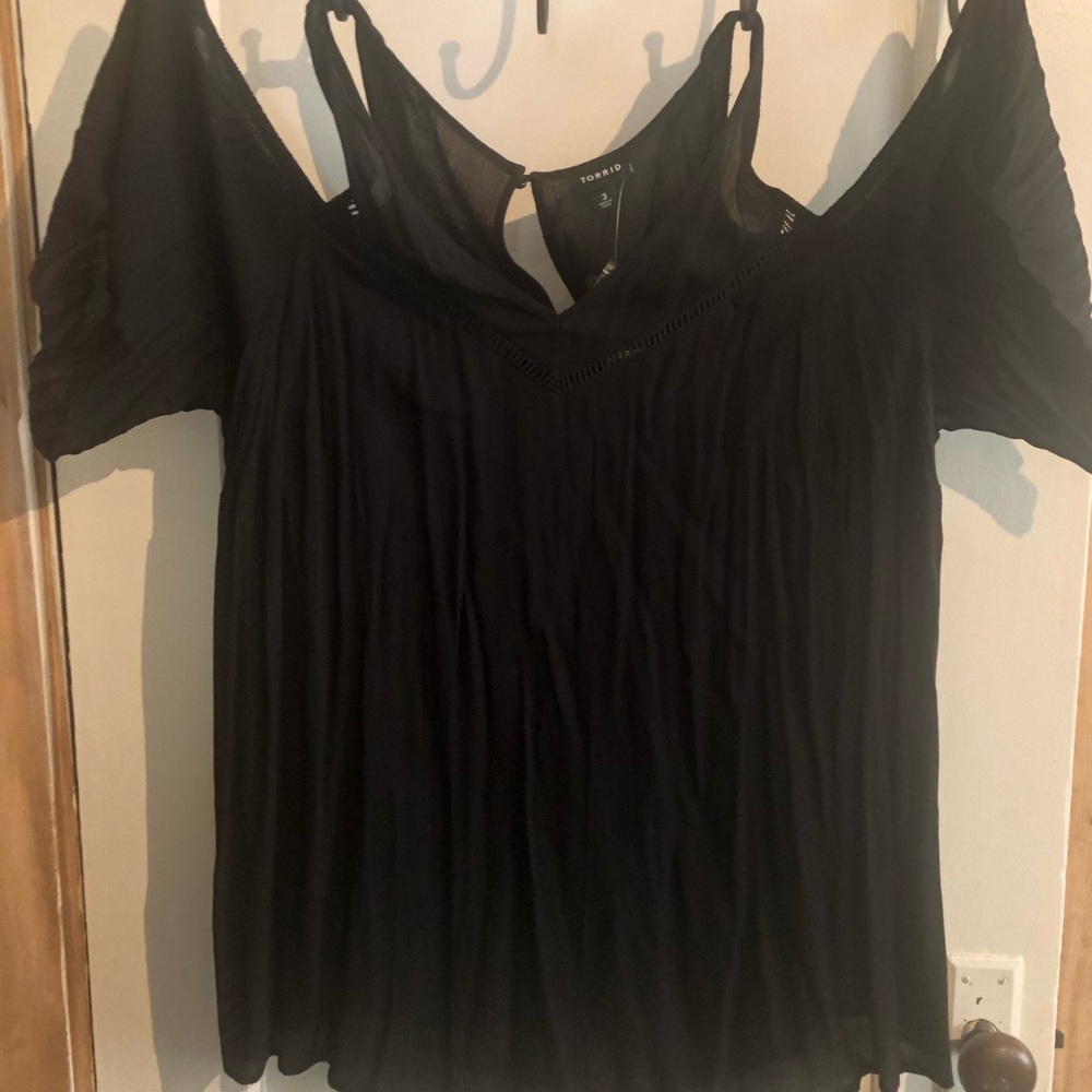 Torrid Cold Shoulder Black Top